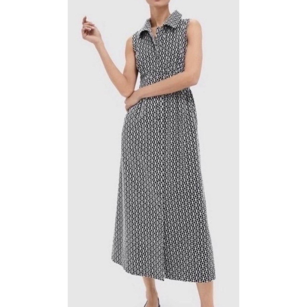 POMANDER PLACE Tuckernuck Black White Eyelet Noelle Midi Dress Sz XS Preppy Boho